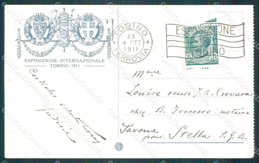 Torino Città Esposizione 1911 cartolina VK1870 – retro