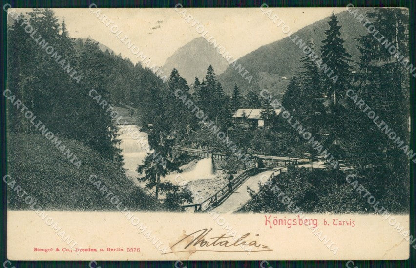 Udine Tarvisio Konigsberg PIEGHINA cartolina VK1901 – fronte