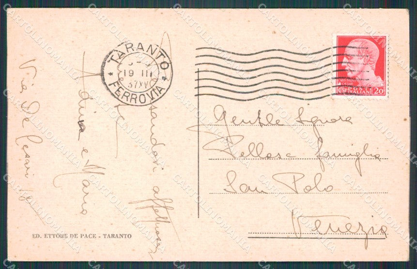 Taranto Città Palazzo del Governo cartolina VK1903 – retro