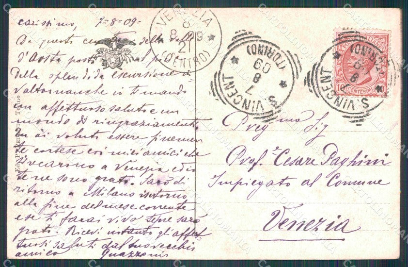 Aosta Chatillon Ussel Castello di ABRASA cartolina VK1953 – retro
