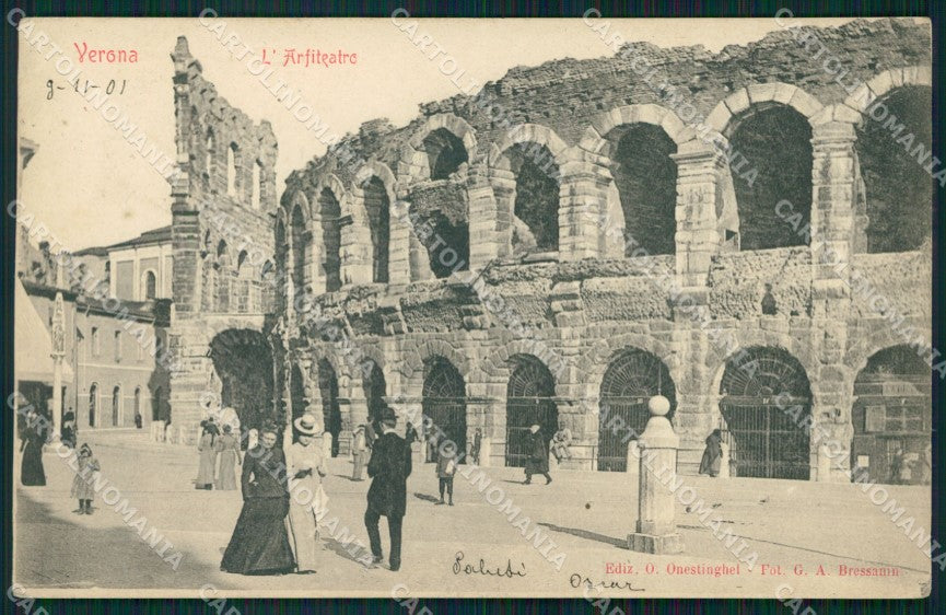 Verona Città Anfiteatro TRACCE UMIDO cartolina VK1957 – fronte