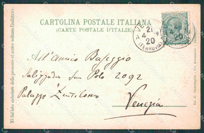 Verona Città Giardino Giusti Cervi cartolina VK1962 – retro