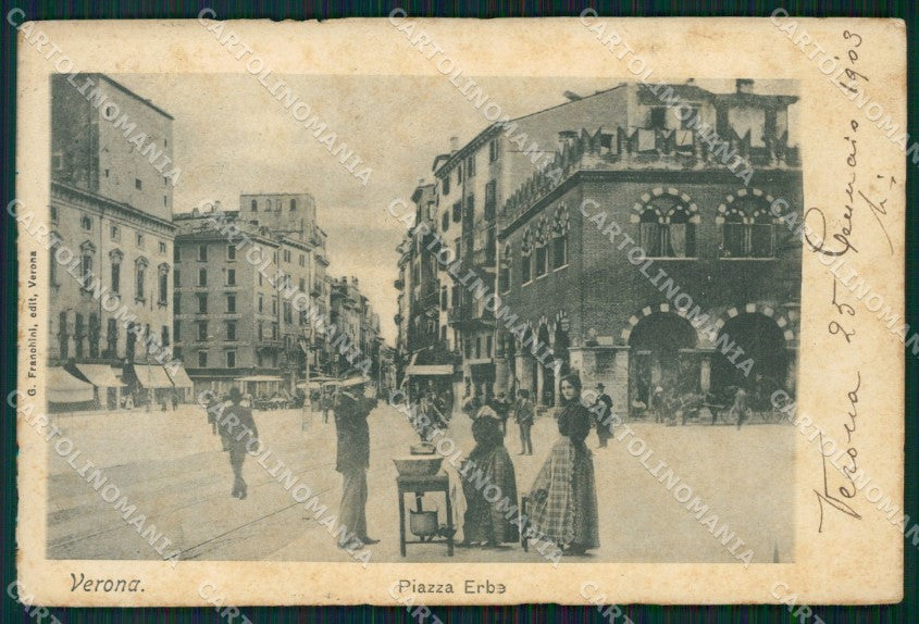 Verona Città Piazza Erbe cartolina VK1966 – fronte