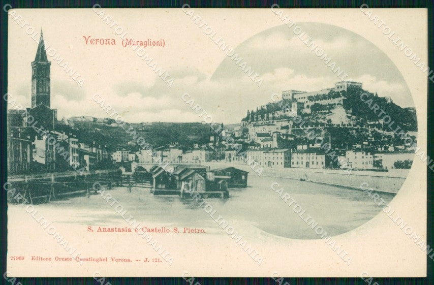Verona Città Sant'Anastasia Castello San Pietro cartolina VK1968 – fronte