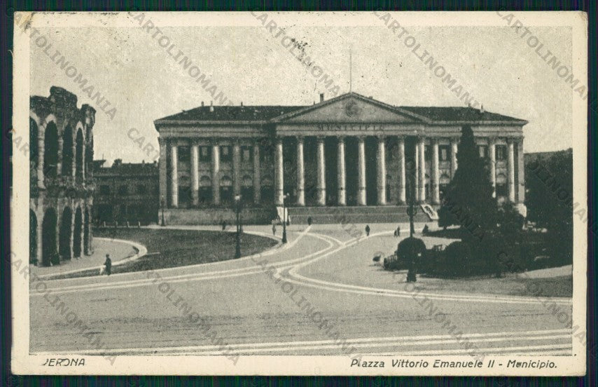 Verona Città Municipio PIEGHINA cartolina VK1974 – fronte