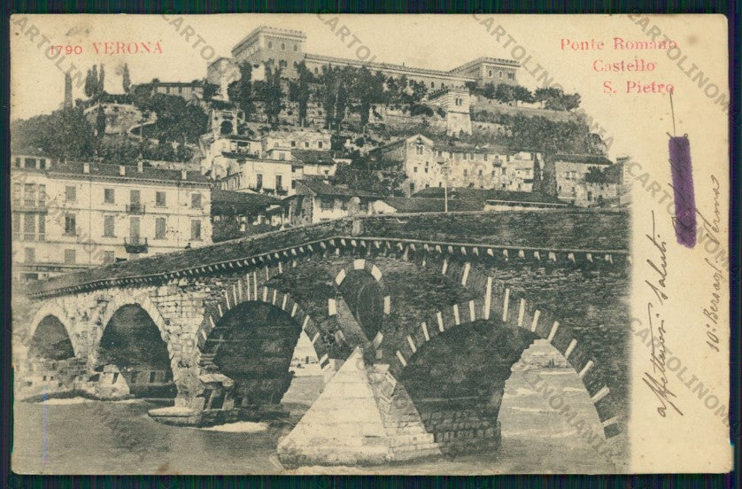 Verona Città Ponte Romano Castello San Pietro cartolina VK1977 – fronte