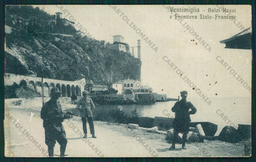 Imperia Ventimiglia Balzi Rossi Frontiera Militari PIEGA cartolina VK2035 – fronte