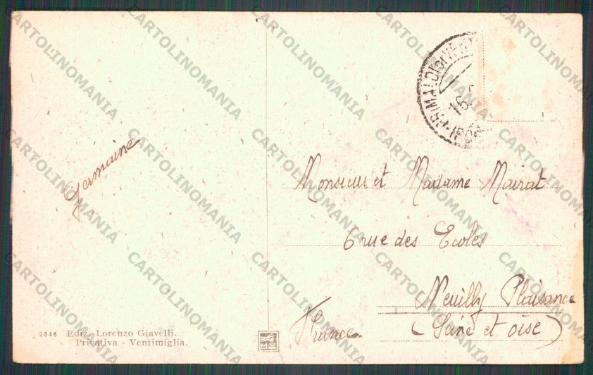 Imperia Ventimiglia Balzi Rossi Frontiera Militari PIEGA cartolina VK2035 – retro