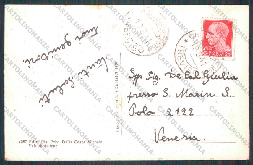 Treviso Valdobbiadene cartolina VK2051 – retro