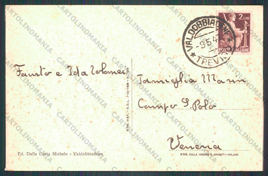 Treviso Valdobbiadene San Rocco Monte Grappa cartolina VK2056 – retro