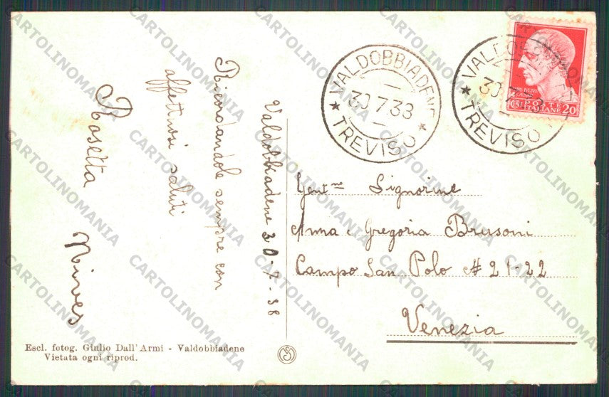 Treviso Valdobbiadene cartolina VK2063 – retro
