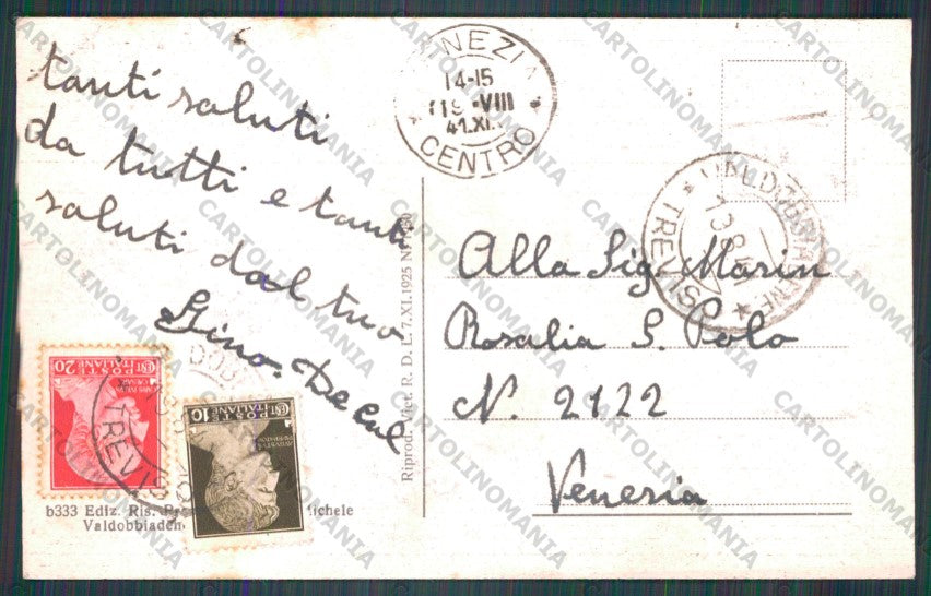 Treviso Valdobbiadene cartolina VK2064 – retro