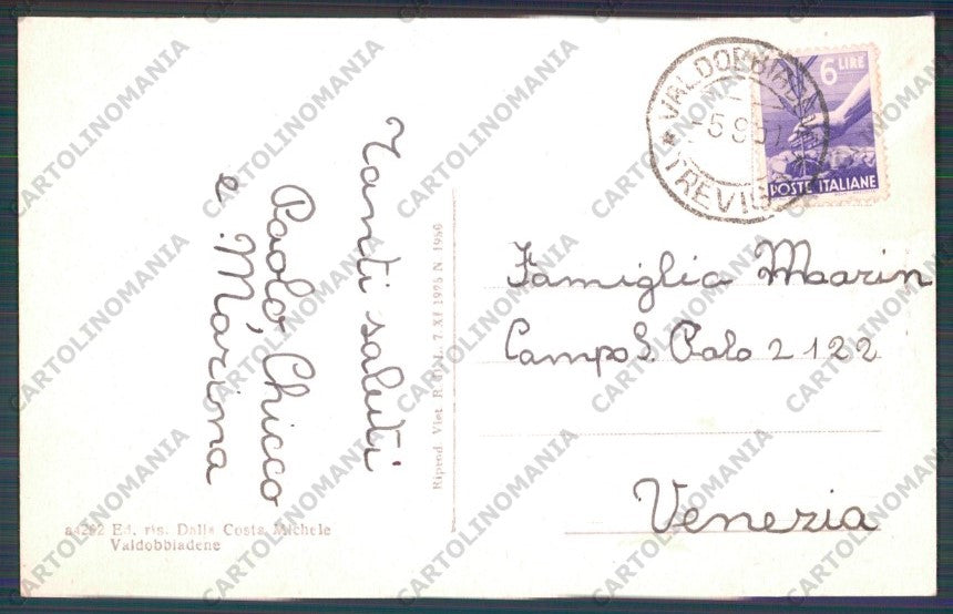 Treviso Valdobbiadene cartolina VK2066 – retro