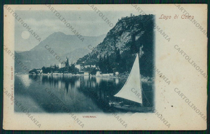 Lecco Varenna lago di Como Barca cartolina VK2111 – fronte