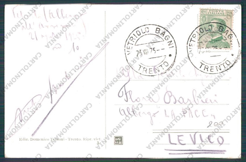 Trento Levico Terme Vetriolo Bagni di cartolina VK2114 – retro