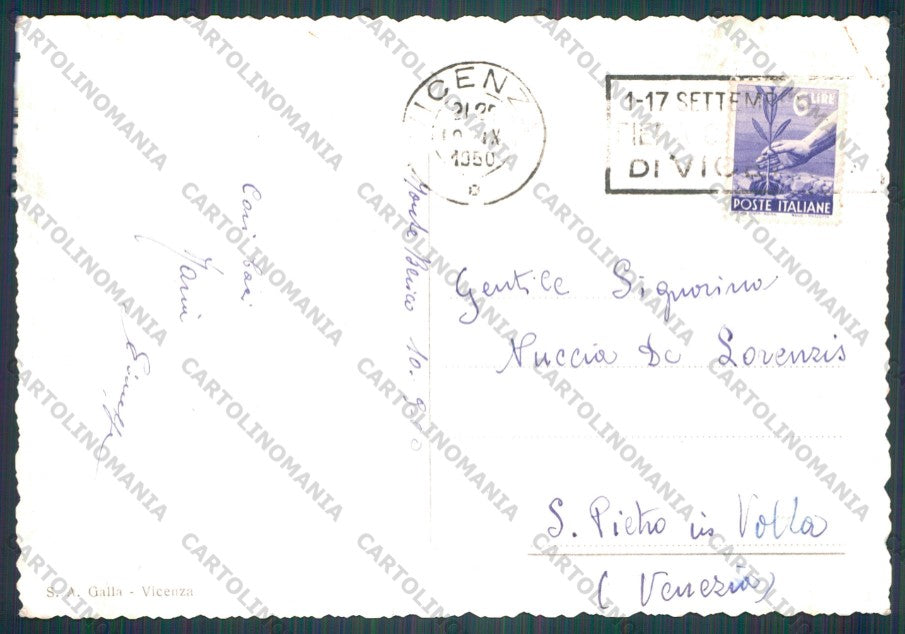 Vicenza Città Santuario di Monte Berico Foto FG cartolina VK2168 – retro