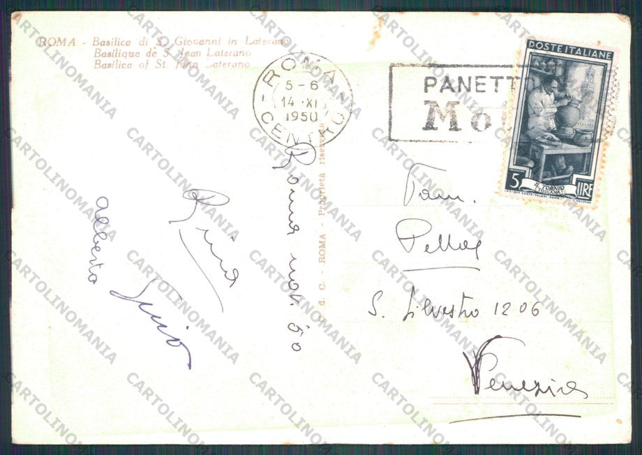 Roma Città San Giovanni Laterano STRAPPO PIEGA FG cartolina VK2177 – retro