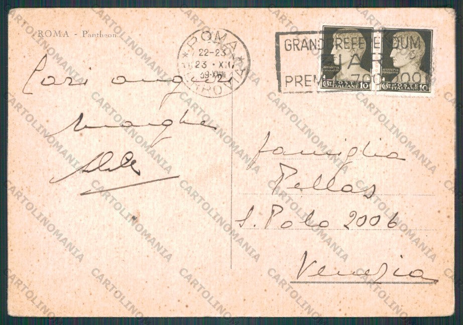 Roma Città Pantheon Auto FG cartolina VK2182 – retro