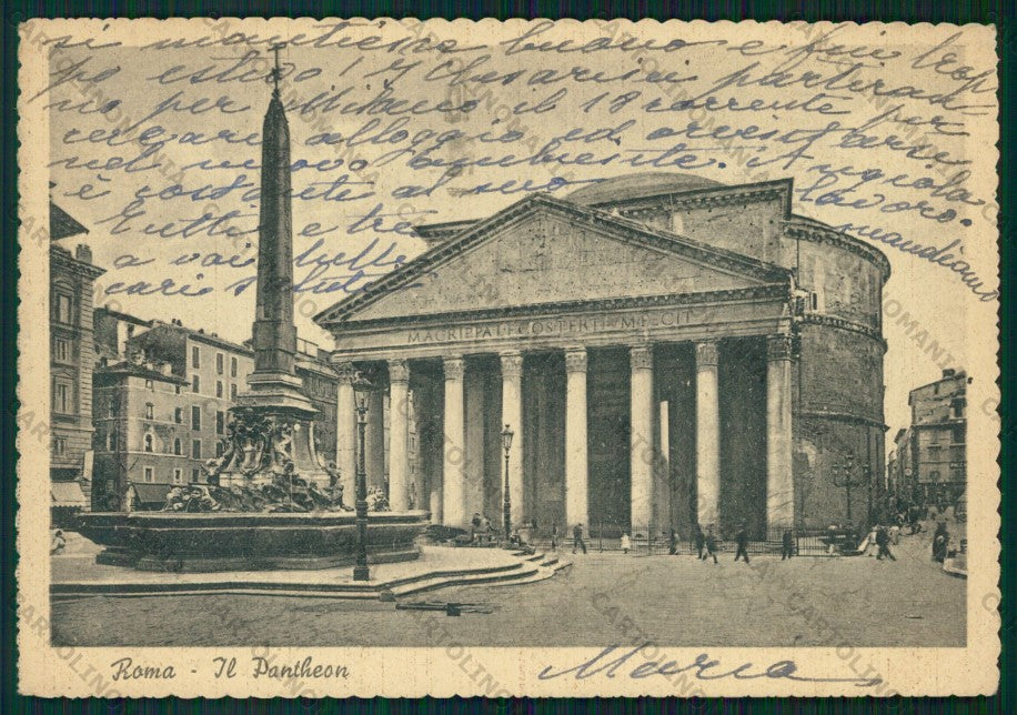 Roma Città Pantheon PIEGHINE FG cartolina VK2184 – fronte