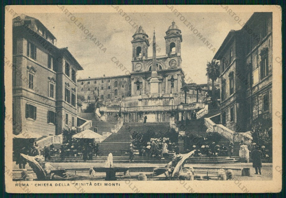 Roma Città Scalinata e Chiesa Trinità dei Monti PIEGHINE FG cartolina VK2194 – fronte