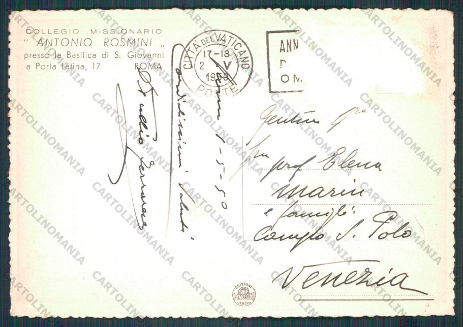 Roma Città San Giovanni Laterano Interno ABRASA PIEGA FG cartolina VK2196 – retro