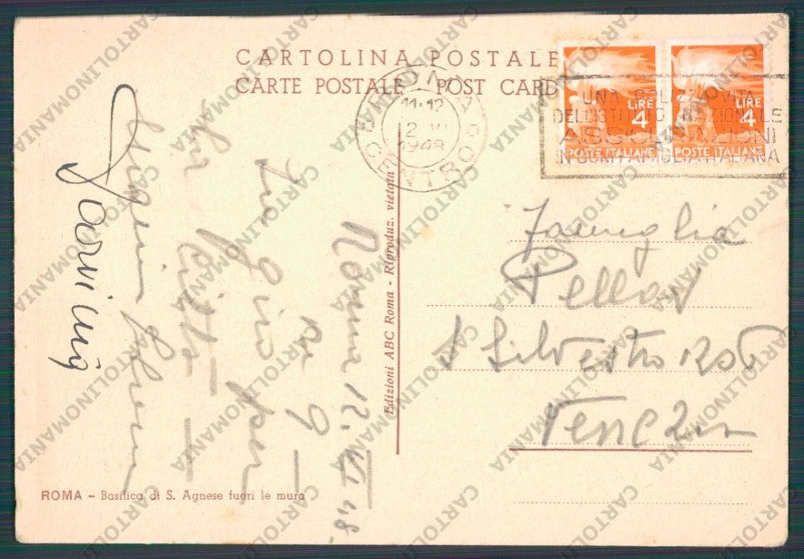 Roma Città Basilica Sant'Agnese FG cartolina VK2197 – retro