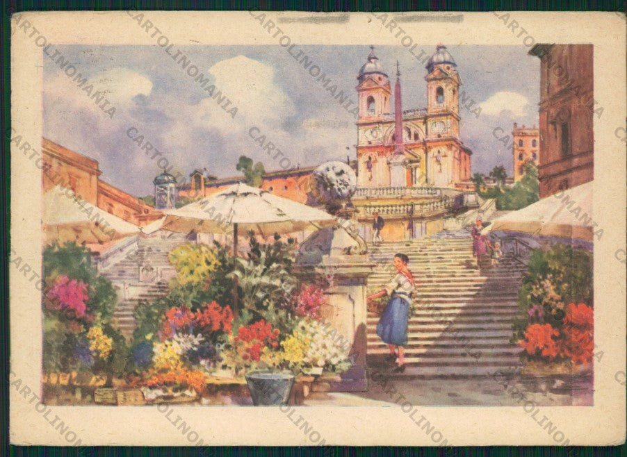 Roma Città Trinità dei Monti PIEGHINE FG cartolina VK2201 – fronte
