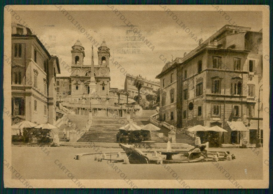 Roma Città Piazza di Spagna Trinità dei Monti PIEGHINE FG cartolina VK2202 – fronte
