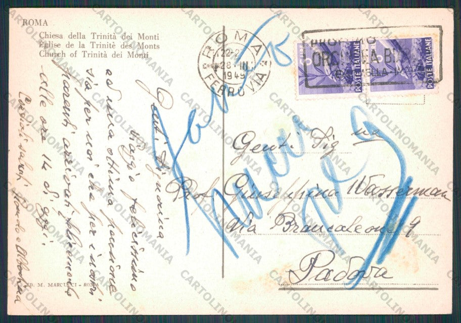 Roma Città Trinità dei Monti PIEGHINA FG cartolina VK2204 – retro