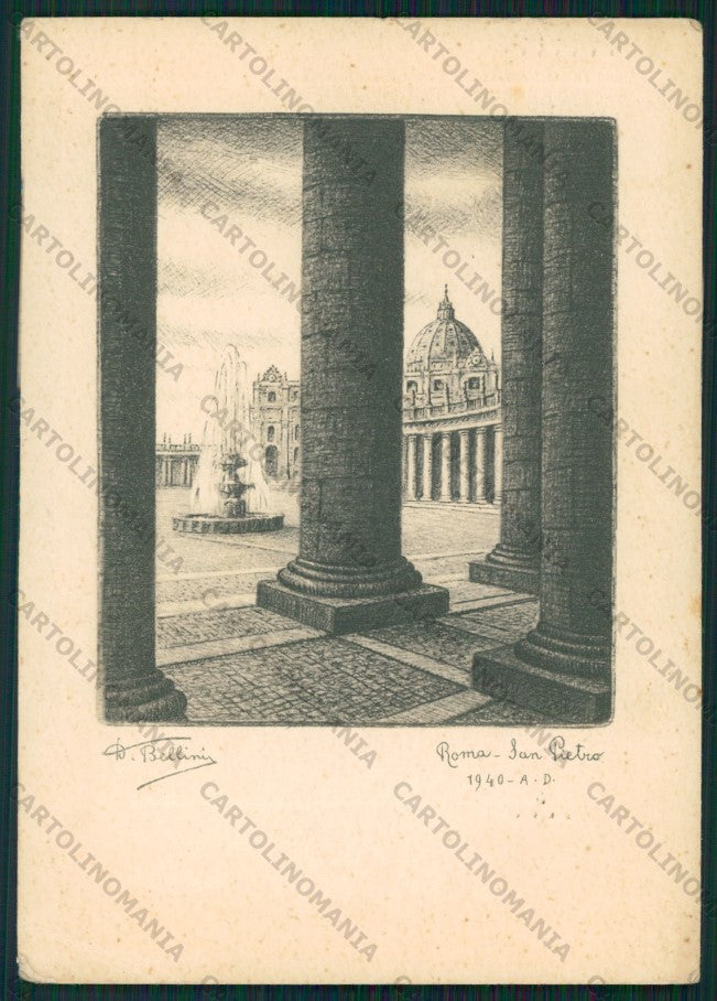 Roma Città del Vaticano Piazza San Pietro Bellini PIEGA FG cartolina VK2224 – fronte