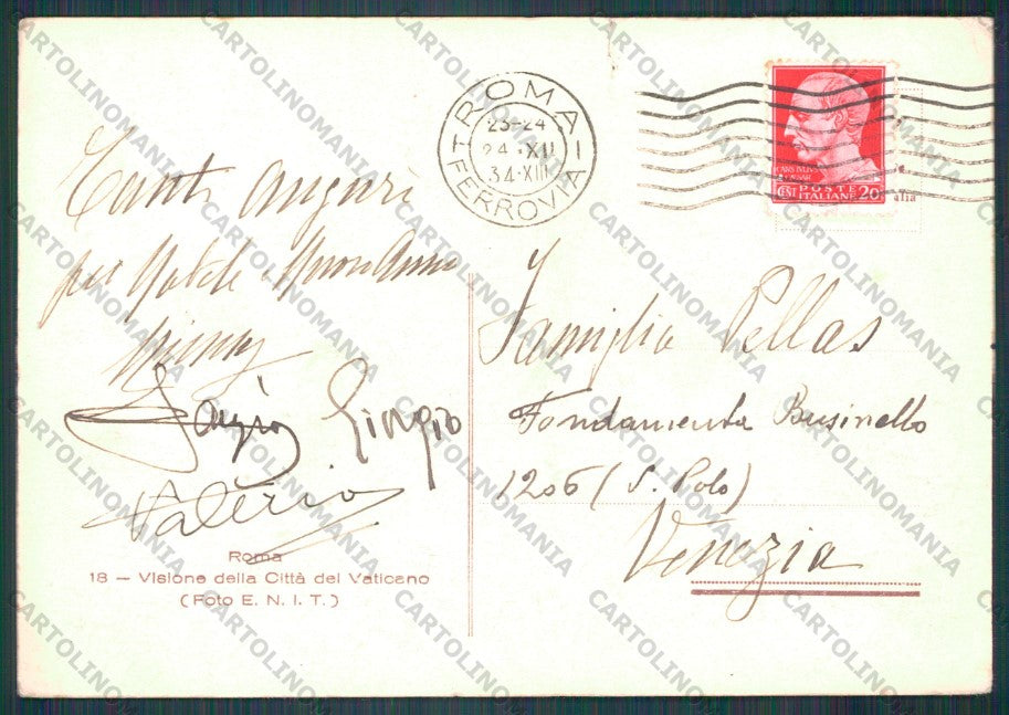 Roma Città del Vaticano STRAPPO PIEGHE FG cartolina VK2233 – retro