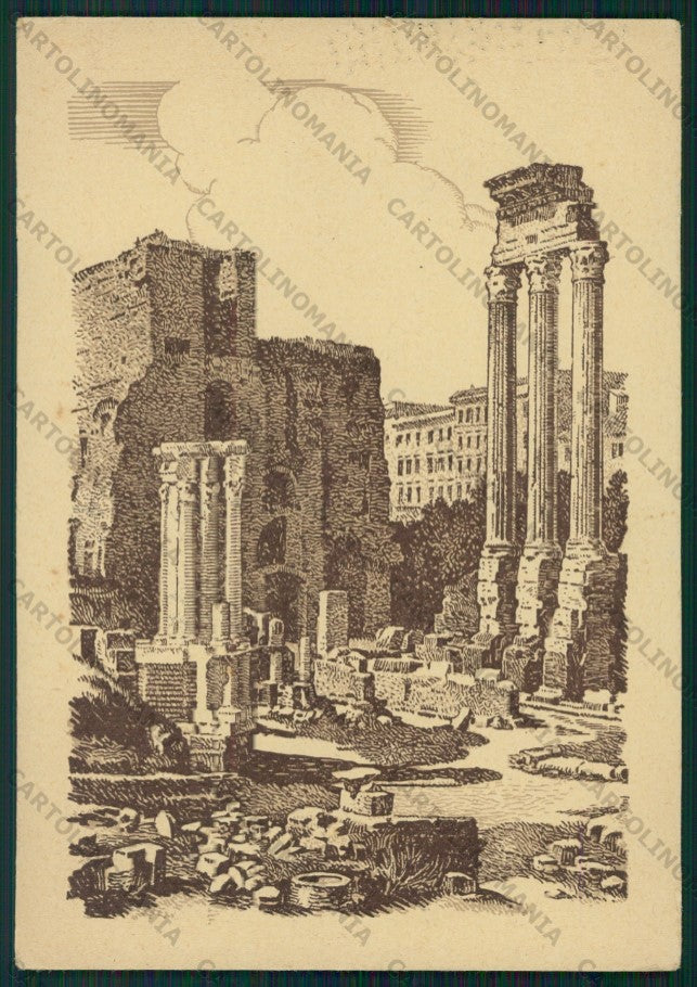Roma Città Resti Tempio Castore e Polluce FORI FG cartolina VK2238 – fronte