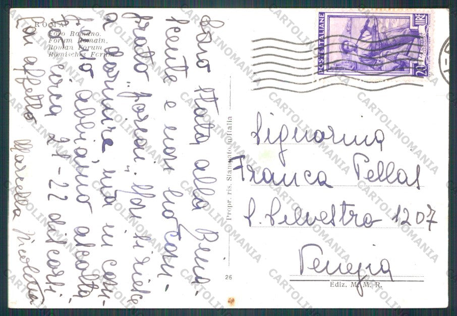 Roma Città Foro Romano FG cartolina VK2239 – retro
