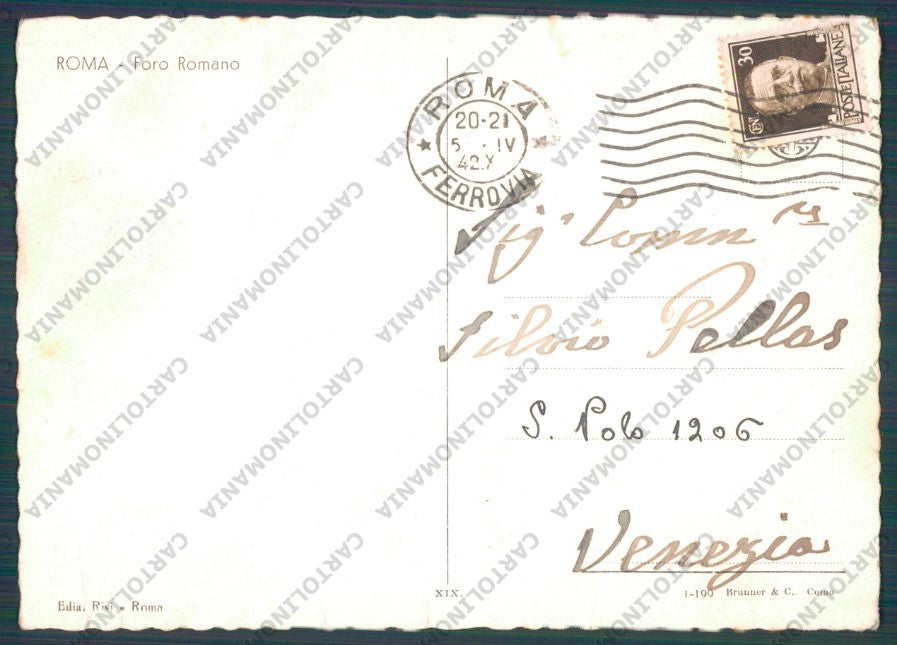 Roma Città Foro Romano PIEGHE FG cartolina VK2262 – retro