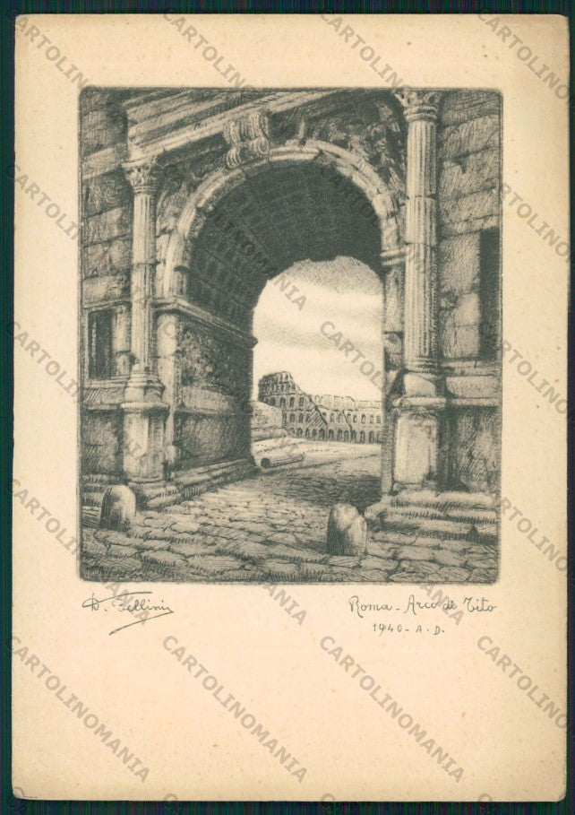 Roma Città Arco di Tito Bellini PIEGHE FG cartolina VK2265 – fronte