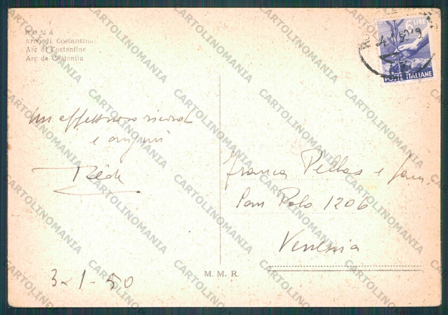 Roma Città Arco di Costantino FG cartolina VK2267 – retro