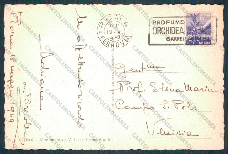 Roma Città Campidoglio PIEGHE FG cartolina VK2269 – retro