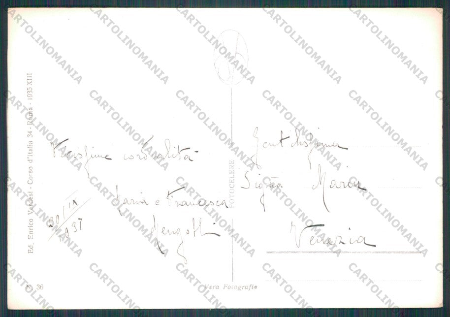 Roma Città Foro Mussolini Fontana Monolite Foto FG cartolina VK2283 – retro