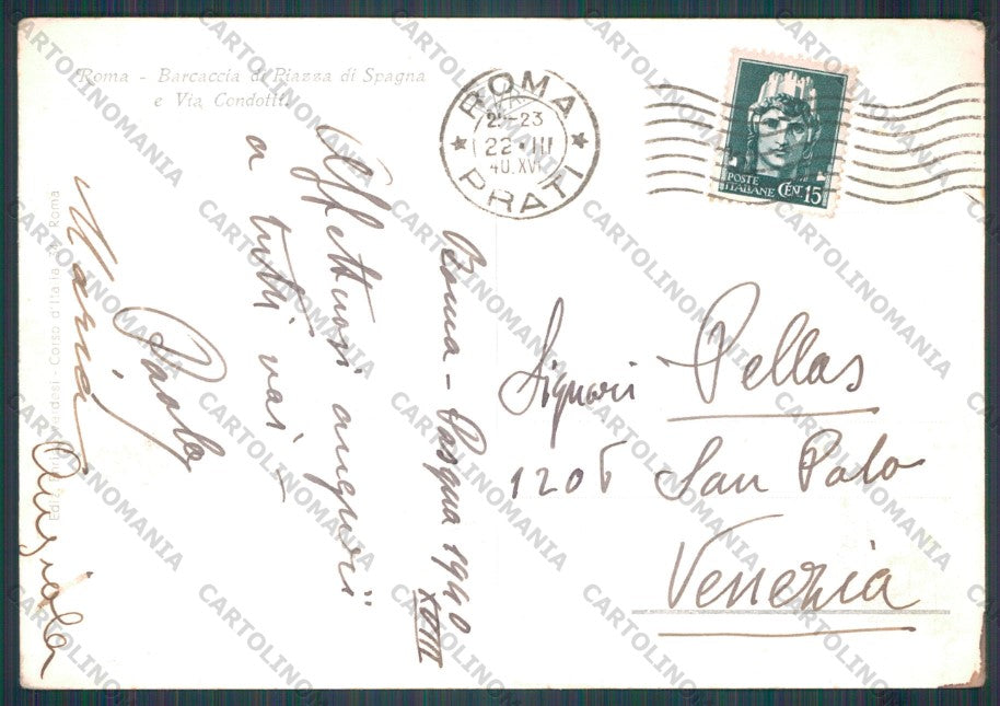 Roma Città Piazza di Spagna Barcaccia Auto FG cartolina VK2291 – retro