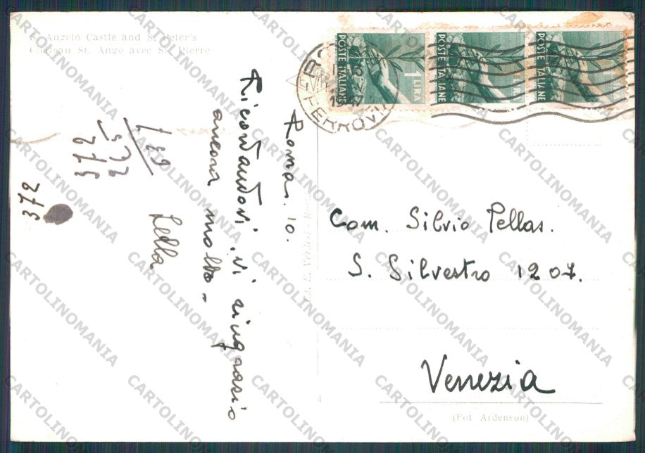 Roma Città Castel Sant'Angelo Basilica San Pietro FG cartolina VK2304 – retro