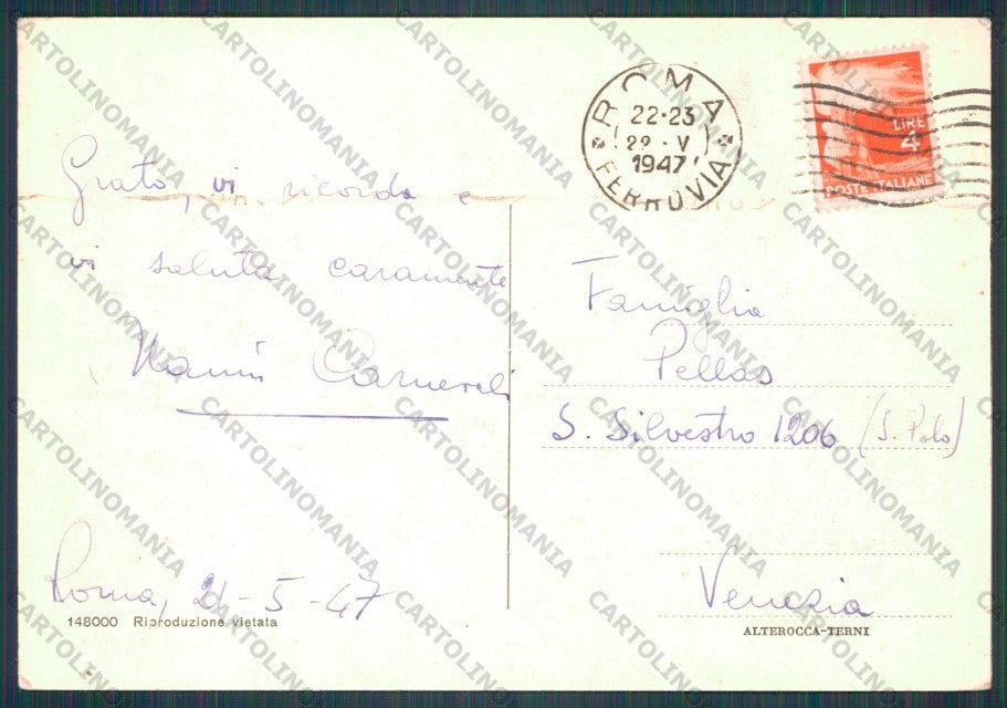 Roma Città Castel Sant'Angelo Ponte Elio FG cartolina VK2312 – retro