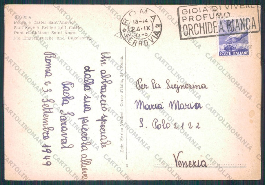 Roma Città Castel Sant'Angelo FG cartolina VK2314 – retro