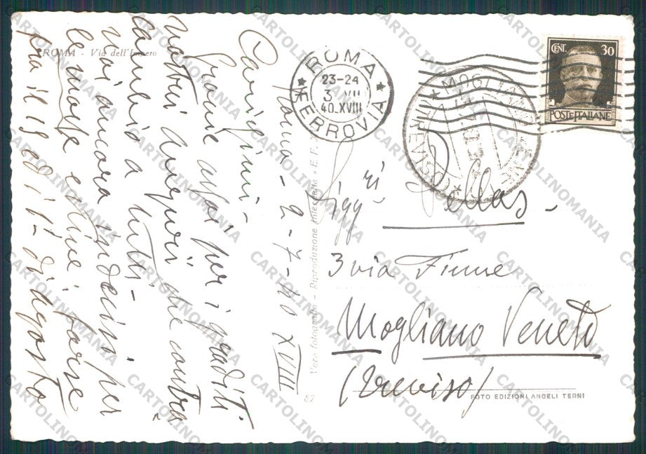 Roma Città Via dell'Impero PIEGHINA Foto FG cartolina VK2324 – retro