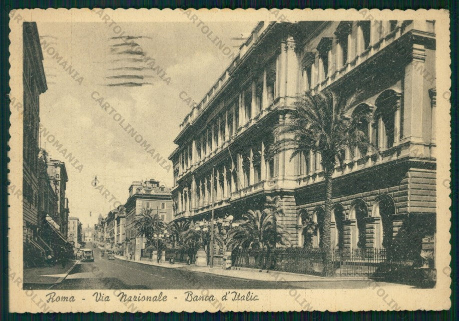 Roma Città Via Nazionale Banca d'italia FG cartolina VK2329 – fronte
