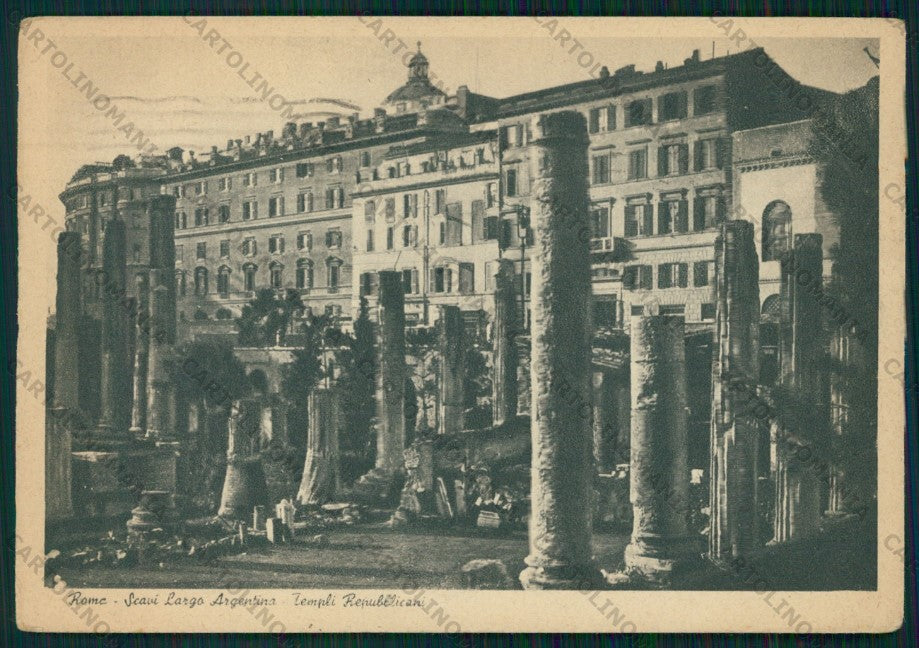 Roma Città Scavi Largo Argntina PIEGA FG cartolina VK2359 – fronte