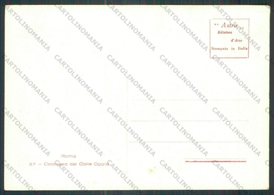 Roma Città Colosseo dal Colle Oppio FG cartolina VK2363 – retro