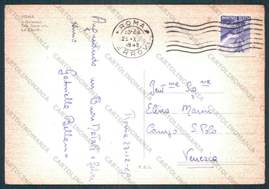 Roma Città Colosseo ABRASA FG cartolina VK2387 – retro