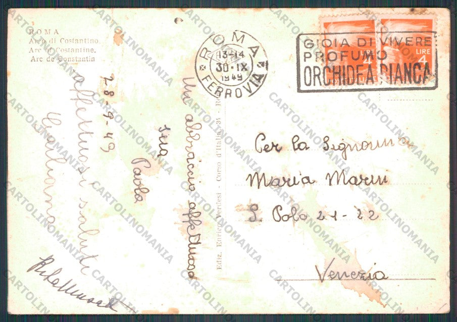 Roma Città Arco di Costantino PIEGHE FG cartolina VK2390 – retro