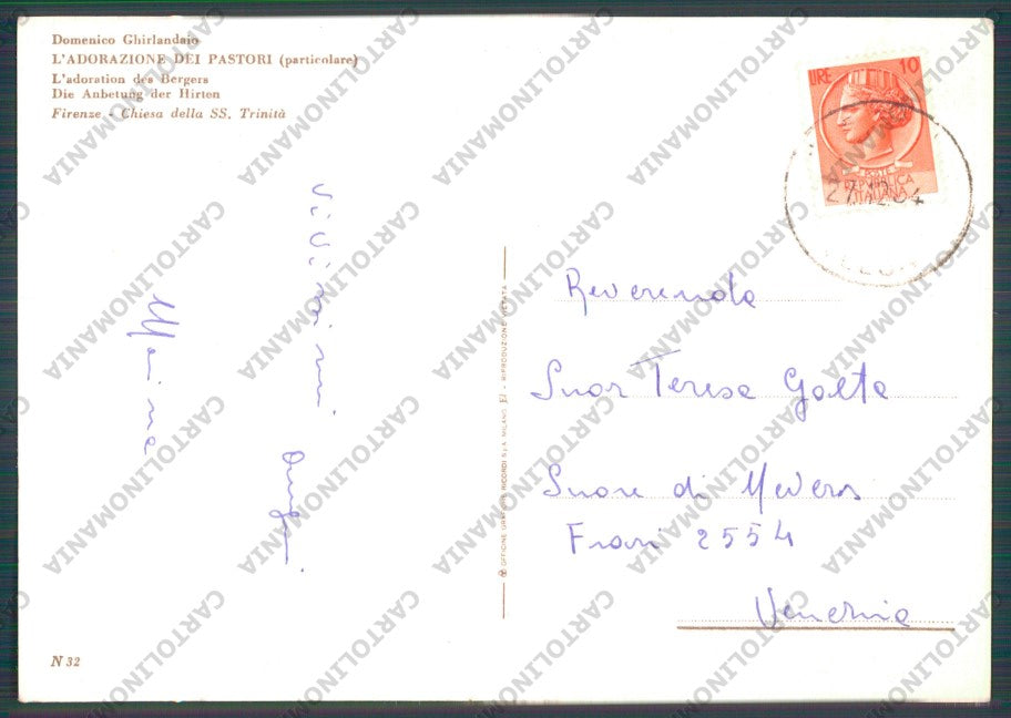 Firenze Città Chiesa Santissima Trinità Ghirlandaio FG cartolina VK2406 – retro