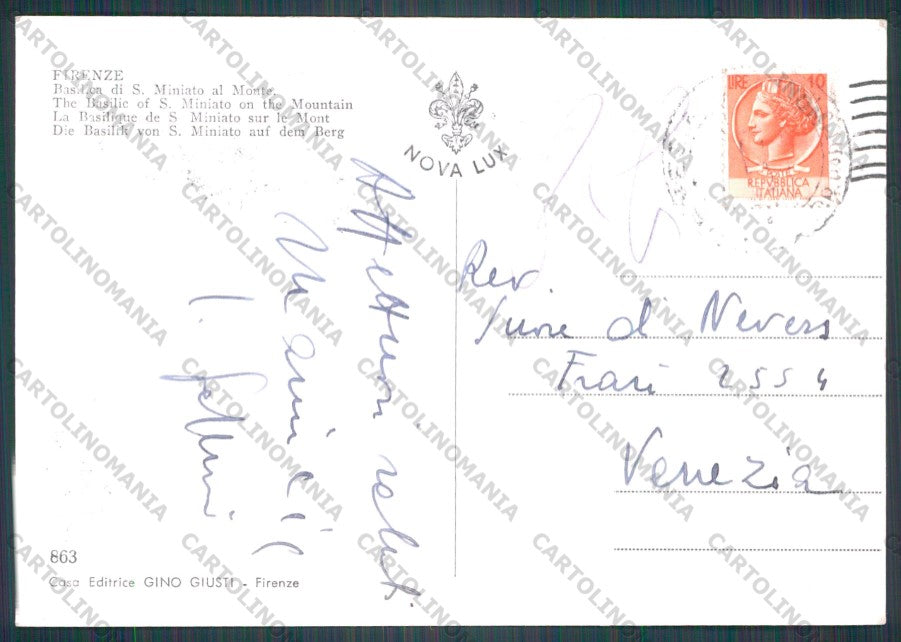 Firenze Città Basilica San Miniato al Monte Foto FG cartolina VK2409 – retro